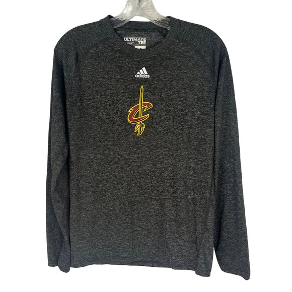 Adidas Mens Cleveland Cavaliers Long Sleeve Tshirt Gray Size Small - Picture 1 of 7